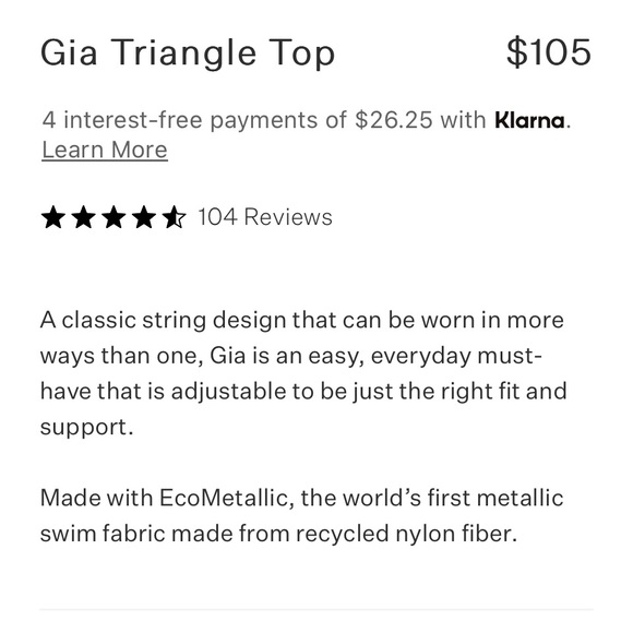 NWT Vitamin A GIA smooth brown triangle bikini top 10 L new w tag - Picture 7 of 10